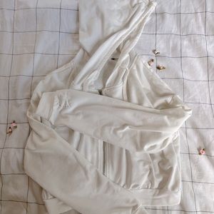 BRANDY ZIP UP HOODIE cottage core y2k cute flower heart 00 xs S cropped NWOT